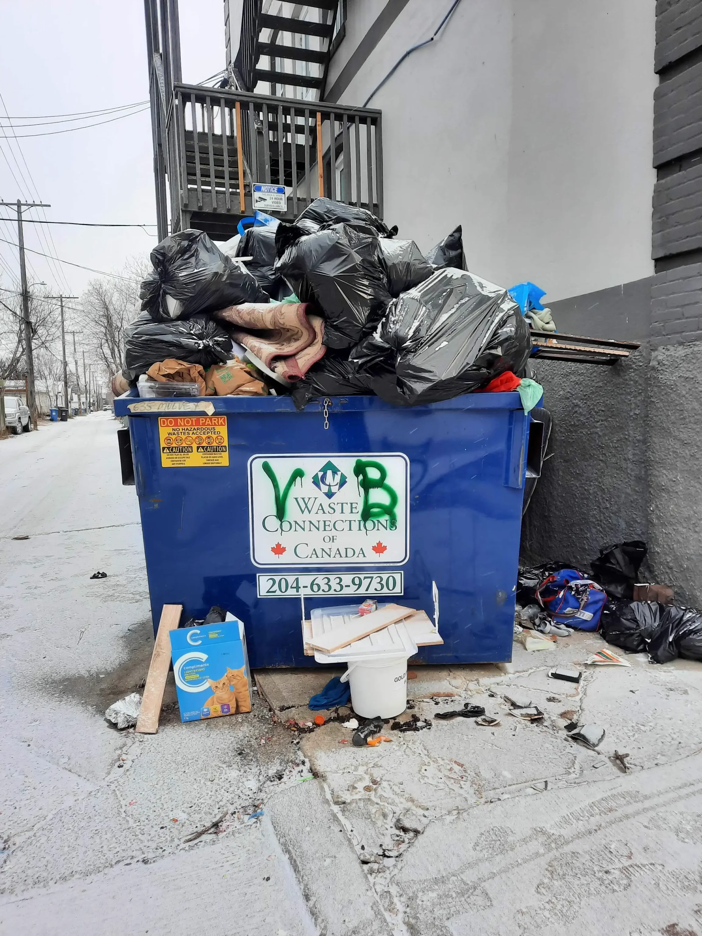 Overloaded Garbage Container